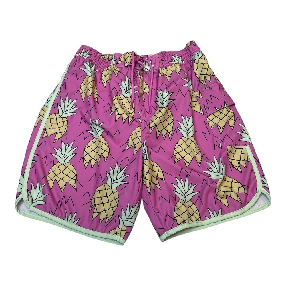 Sovereign Code Joyride Pineapple Pink Lined Swim Trunks Men’s Size Large